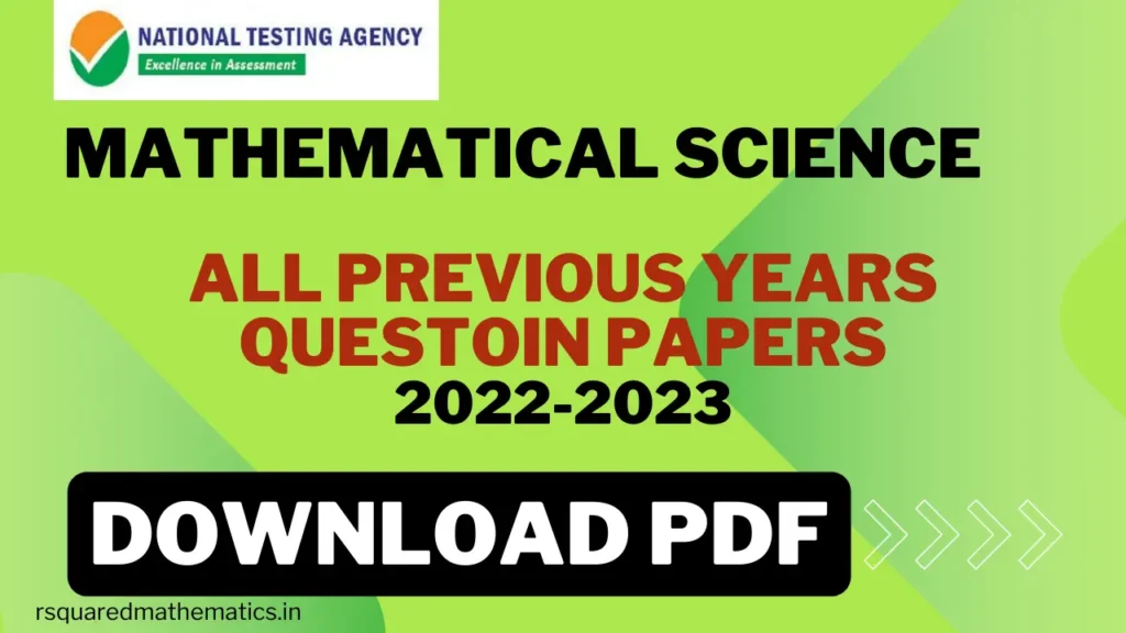 Download CSIR NET JRF Mathematics Previous Years’ Question Papers