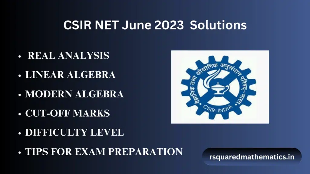 CSIR NET Mathematics June 2023 Solutions